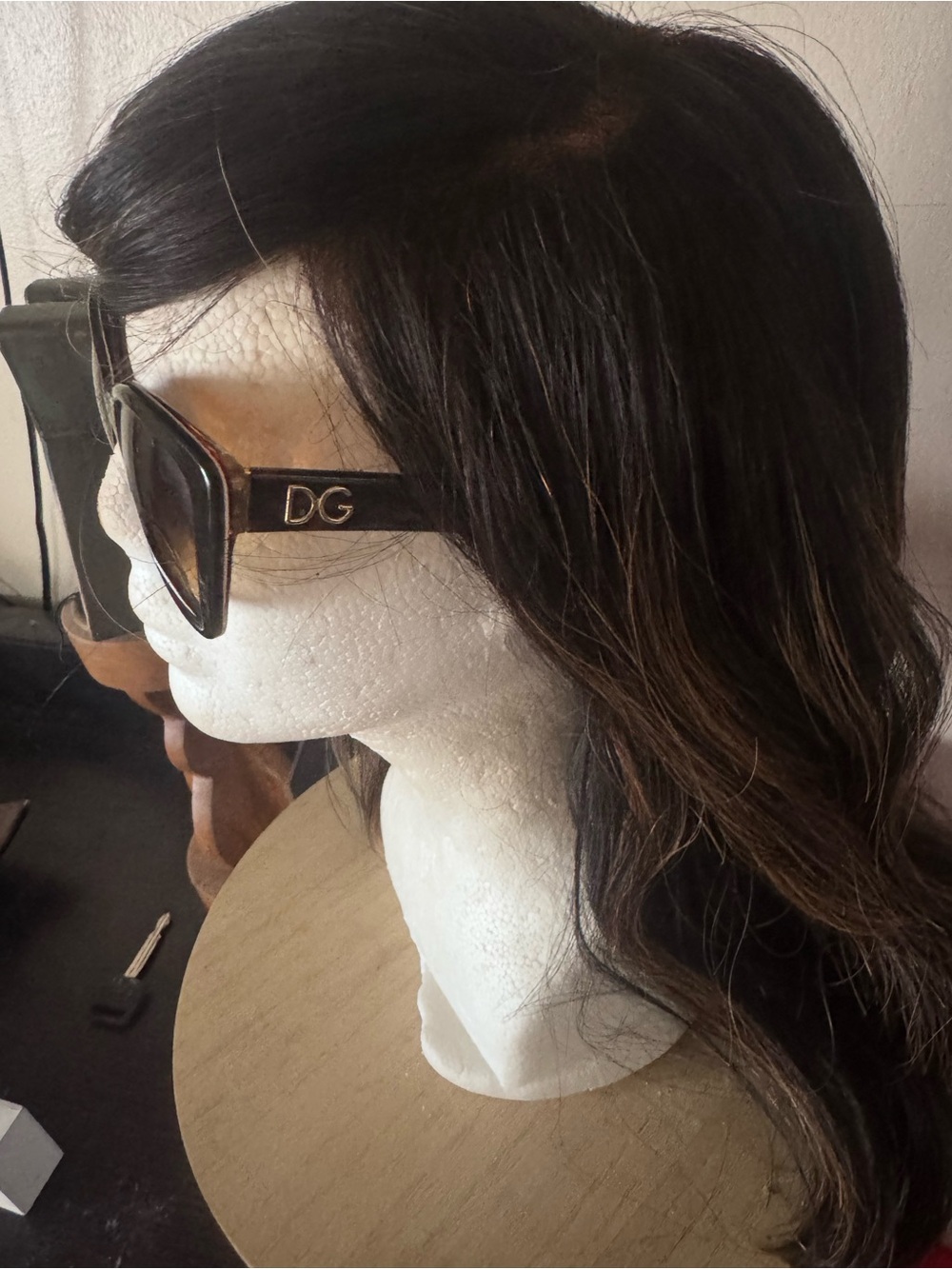 Dolce & Gabbana Brown Gradient Oversized Sunglasses with Gold DG Logo - Picture 8 of 8